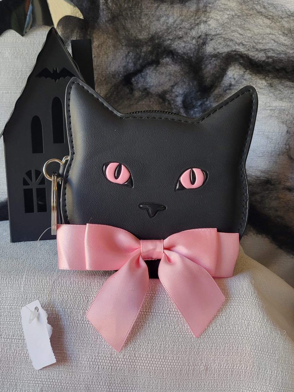 Bath & Body Works Black Cat with Pink Bow Coin Purse